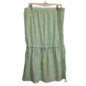 Vineyard Vines Aqua Green  Patterned Strapless Mini Dress